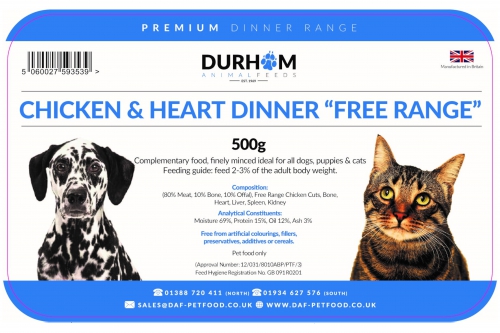 DAF - Minced Free Range Chicken And Heart Dinner (500g)