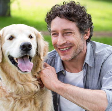 Image of man with his dog