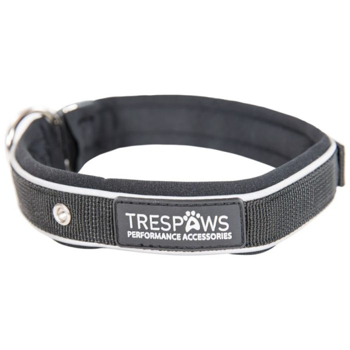 Trespaws Reflective Soft Touch Collar Black Keira
