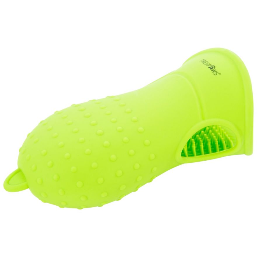 Trespaws Dual Paw Cleaner and Bathing Brush Lime Mucky