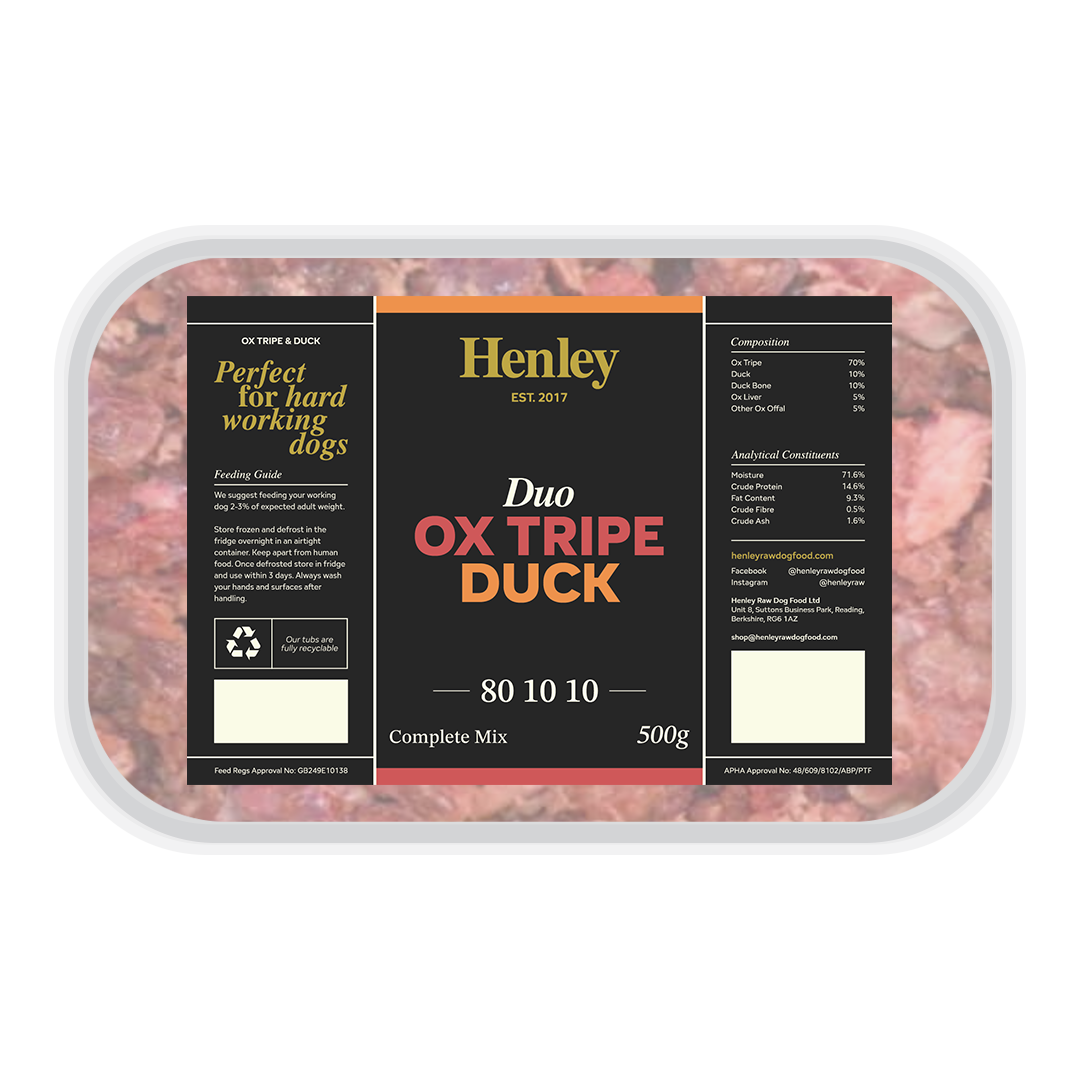 Henleys Ox Tripe & Duck 80/10/10